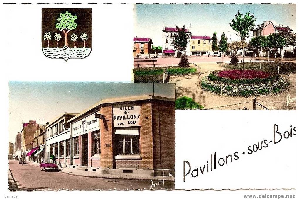 LES PAVILLONS SOUS BOIS...LE SQUARE JEAN JAURES..LES PTT - Les Pavillons Sous Bois