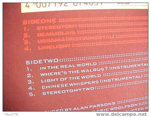 Vinyle 33 Tours THE ALAN PARSONS PROJECT "Stéreotomy" - Rock