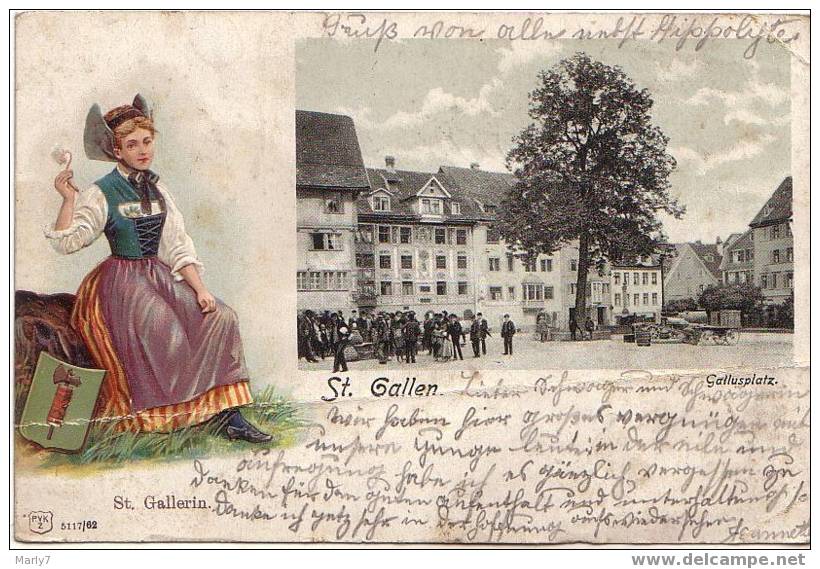 ST GALLEN -St Gallerin -Gallusplatz 1904 - St. Gallen