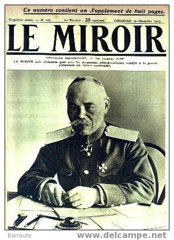 LE MIROIR N°107 Du 12/12/1915 - Informations Générales