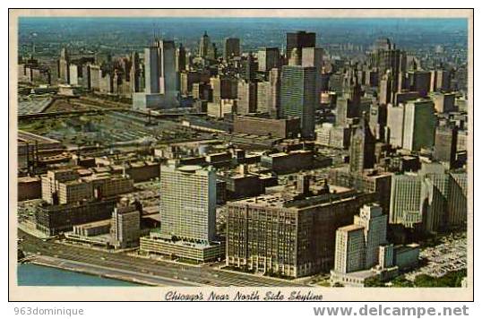 Chicago 's Near North Side Skyline  -  Used 1960    - Aerial View Furniture Mart , Veteran's Hospital , Holiday Inn ... - Chicago