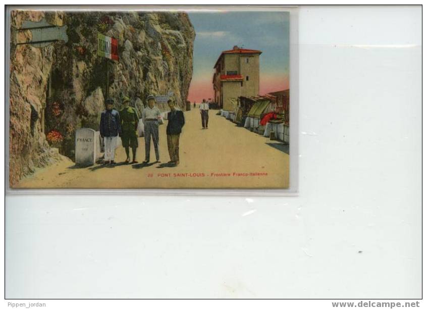 Frontiere Franco  Italienne **Belle Carte Animée** 13 PONT ST LOUIS - Douane