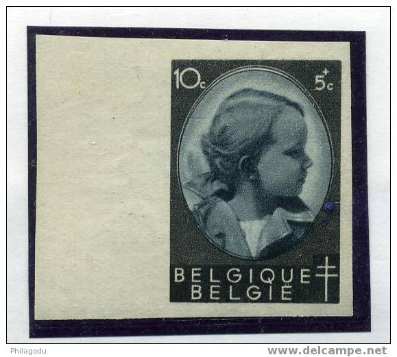 Projet Non Adopté Prince De Liège (1937 ?)  Rare  Non Dent Bord De Feuille  Le Roi Albet II Enfant ! - Prove E Ristampe