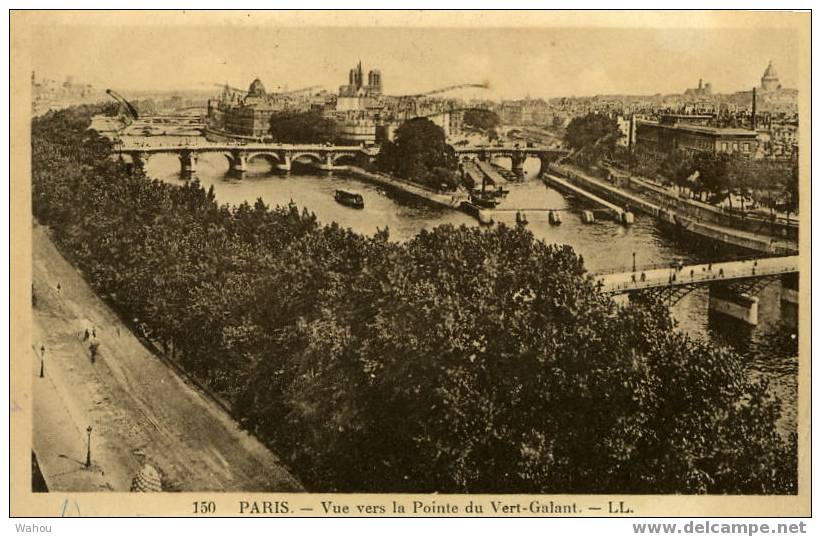 PARIS   -   Vue Vers La Pointe Du Vert-Galant          (A Voyagé En 1936) - La Seine Et Ses Bords