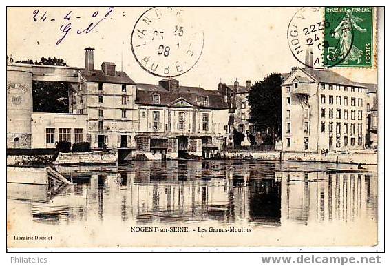 NOGENT  LES GRANDS MOULINS 1908 - Nogent-sur-Seine