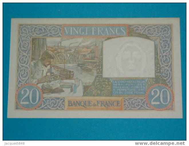 Billet 20fr) 20fr Science Et Travail - 22/8/1940 - R.960 - N° 664  -  5 Trous - Pas De Plis - - 20 F 1939-1942 ''Science Et Travail''