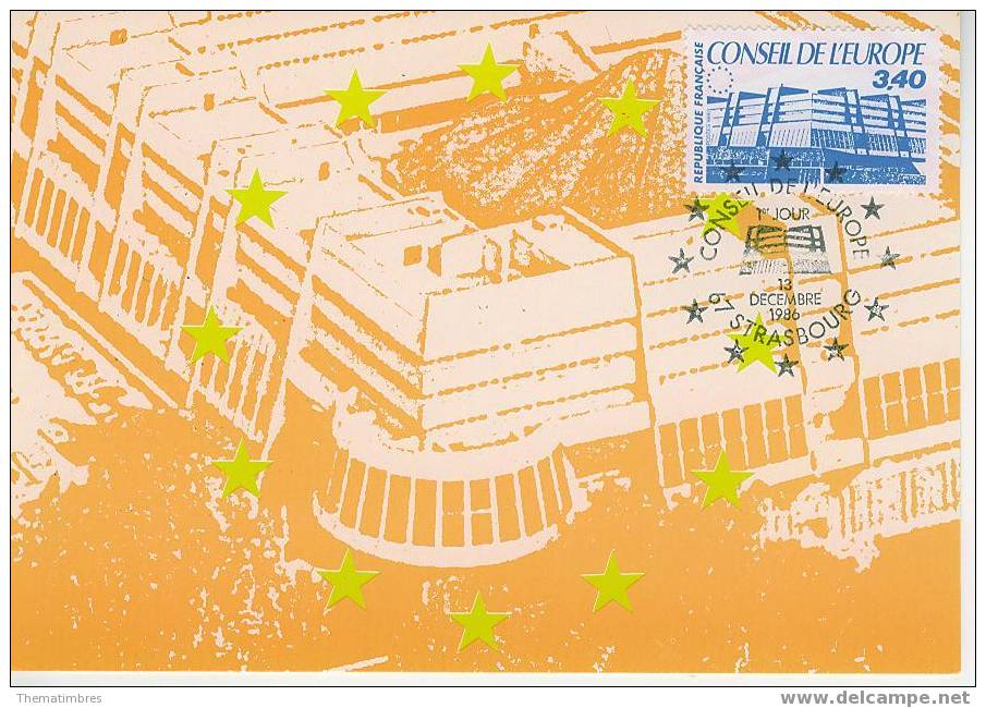 CM0968 Conseil De L Europe Service 93 à 95 France 1986 FDC Premier Jour Maximum - Other & Unclassified