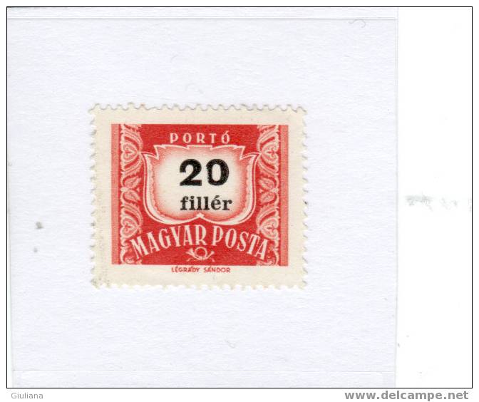 Ungheria - N. 223A** (Yvert) 1958-69   Tasse - Postage Due