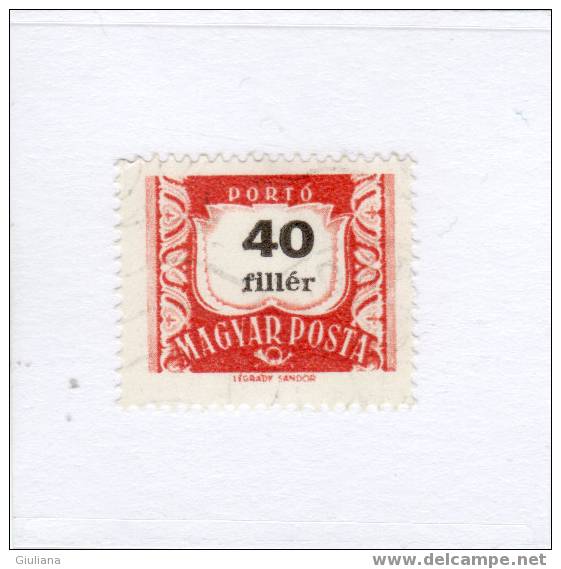 Ungheria - N. 227A** (Yvert) 1958-69   Tasse - Port Dû (Taxe)