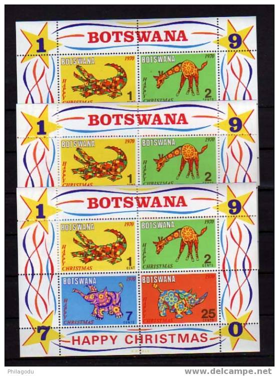 Botswana 1970, Noël  XtMas      Animaux En Peluche,  3 X  BF 4 Neuf **    Cote 9E - Muñecas