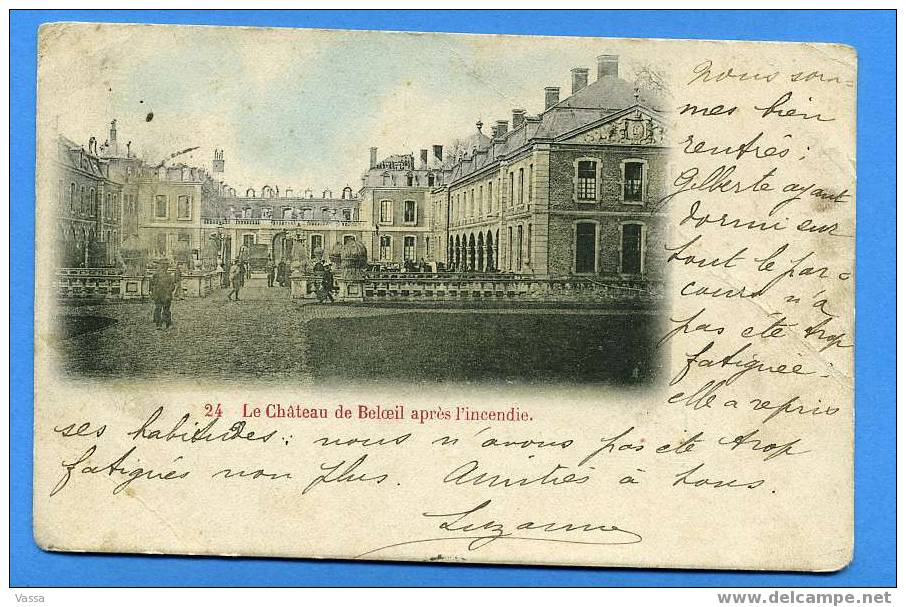 1900.Le Chateau De Beloeuil Après L´incendie. Affranchie En 1903. BELGIQUE - Belöil