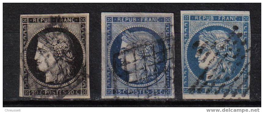 France Ob N° 3 - 4 (x2) - Defectueux - 1849-1850 Ceres