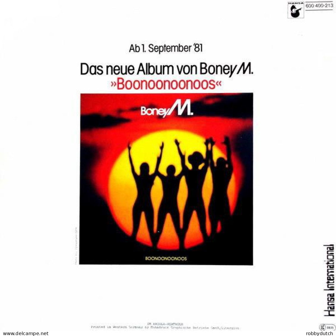 * 12" * BONEY M - MALAIKA / CONSUELA BIAZ (1981) - 45 Rpm - Maxi-Single