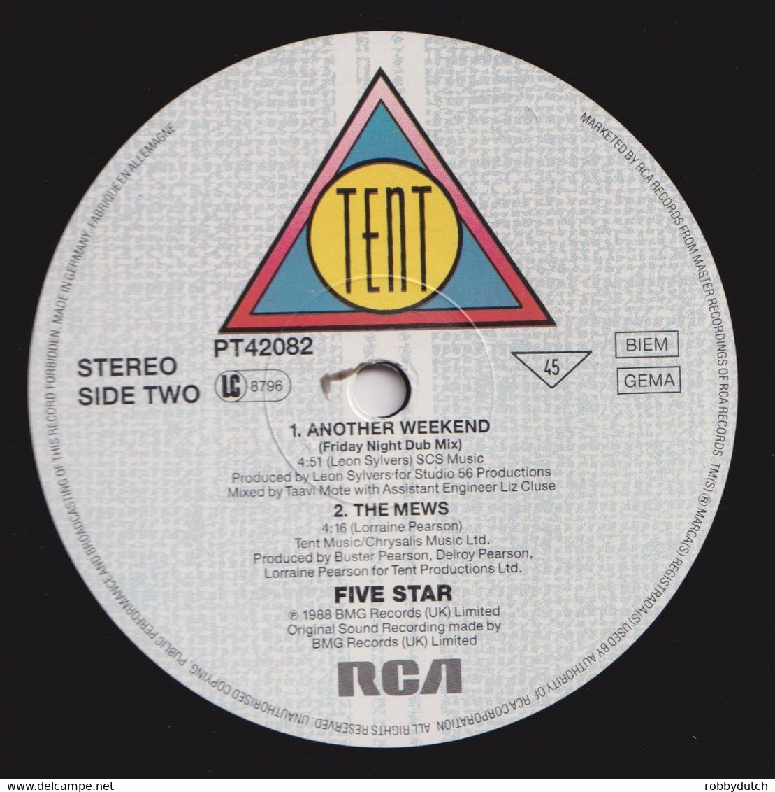 * 12" * FIVE STAR - ANOTHER WEEKEND (1988 Ex!!!) - 45 Rpm - Maxi-Single