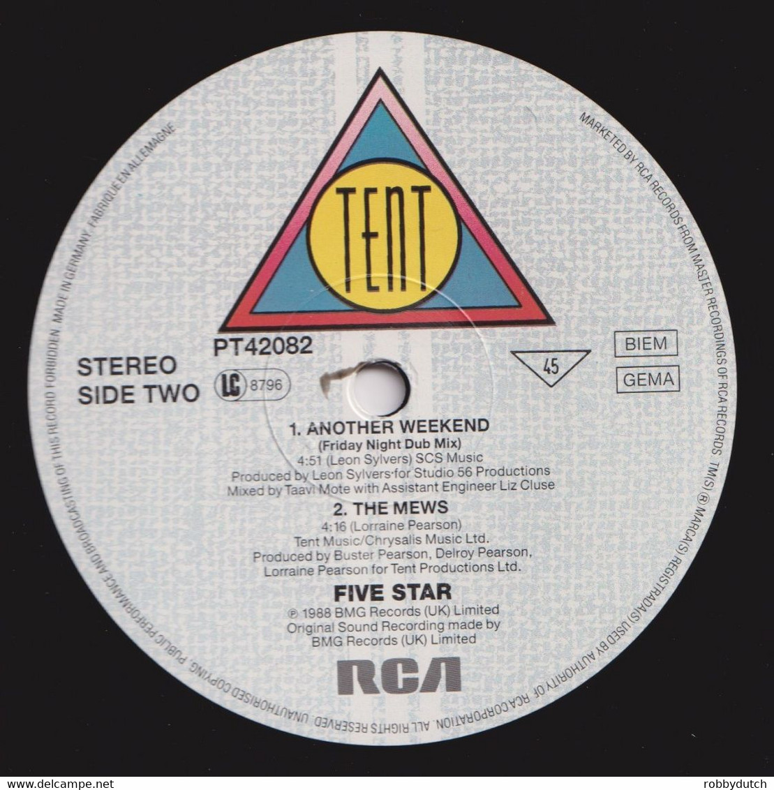 * 12" * FIVE STAR - ANOTHER WEEKEND (1988 Ex!!!) - 45 Rpm - Maxi-Singles
