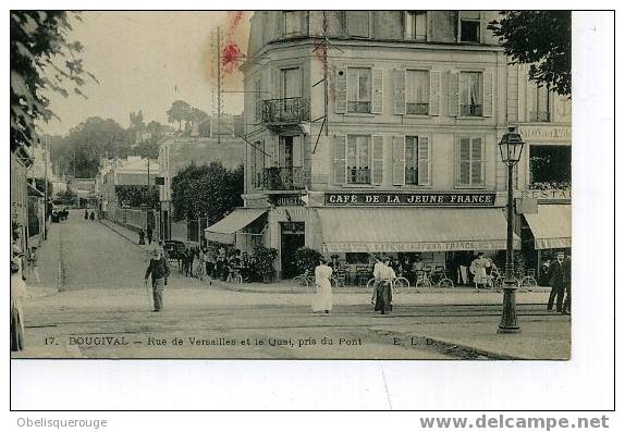 78xxxx TOP BOUGIVAL RESTAURANT CAFE JEUNE FRANCE RUE DE VERSAILLES ET QUAI  TOP ELD N° 17 PERSONNAGES - Bougival