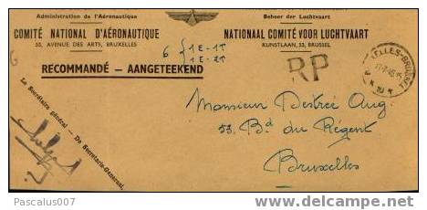 A00022 - Courrier Par Recommandé - Courrier Aéronautique Bruxelles - 17-07-1946 - Signature Du Secrétaire Général Du Com - Other & Unclassified