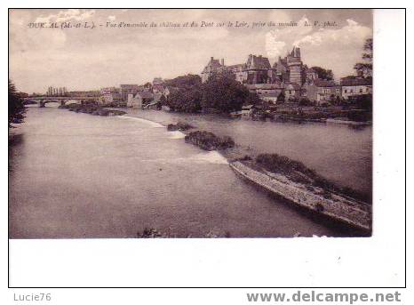 DURTAL  -   Vue D´ensemble Du Château Et Du Pont Sur La LOIRE Prise Du  Moulin - Durtal