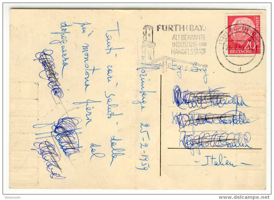 Germania - Cartolina X° Fiera Di Norimberga 1959 Usata Per L´Italia - Foires