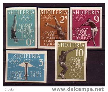 PGL - JEUX OLYMPIQUES 1964 ALBANIA Yv N°576/80 ND ** - Zomer 1964: Tokyo