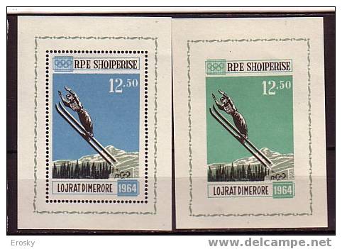 PGL - JEUX OLYMPIQUES 1964 ALBANIA Yv BF 6J+ND ** - Hiver 1964: Innsbruck