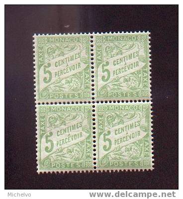 Monaco - Taxe N° 2 ** (bloc De 4) - Postage Due