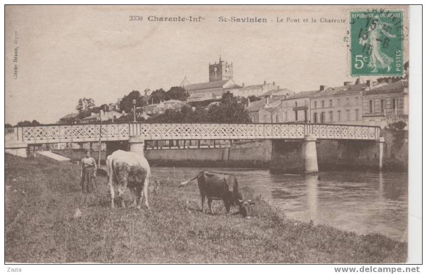 17.395/ST SAVINIEN - Le Pont Et La Charente (Braun N°2330) - Pont-l'Abbé-d'Arnoult