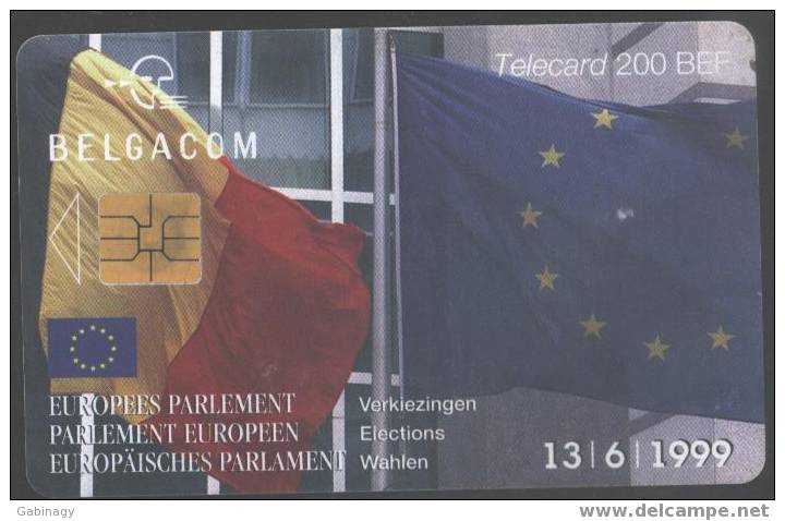 BELGIUM - EUROPEAN PARLIAMENT - FLAGS - Avec Puce