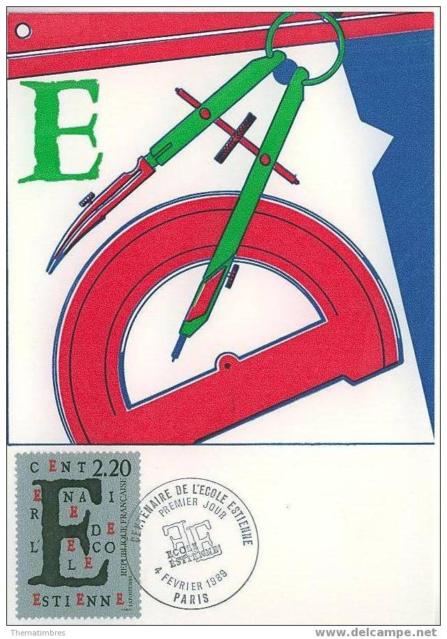 CM1093 Ecole Estienne Arts Et Industries Graphiques 2563 France 1989 FDC Premier Jour Maximum - Other & Unclassified