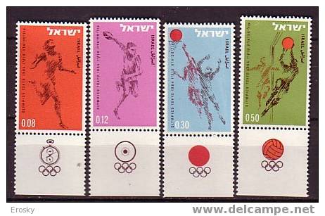 PGL - JEUX OLYMPIQUES 1964 ISRAEL Yv N°255/58 AVEC TAB ** - Sommer 1964: Tokio