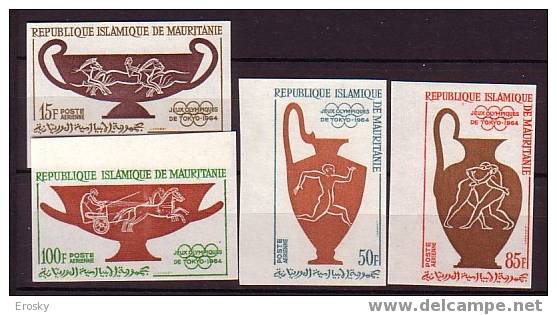 PGL - JEUX OLYMPIQUES 1964 MAURITANIA AERIENNE Yv N°40/43 ND ** TIRAGE 800 - Estate 1964: Tokio