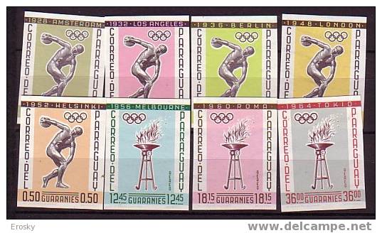 PGL - JEUX OLYMPIQUES 1964 PARAGUAY Yv N°704/08+AERIENNE  ND ** TIRAGE 6000 - Summer 1964: Tokyo