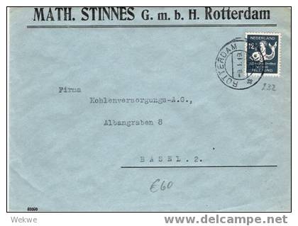 NL050  NIEDERLANDE - / Wohlfahrtsmarke – Kind Auf Wal – 1919 – Einzeln Auf Firmenbrief In Die Schweiz - Lettres & Documents