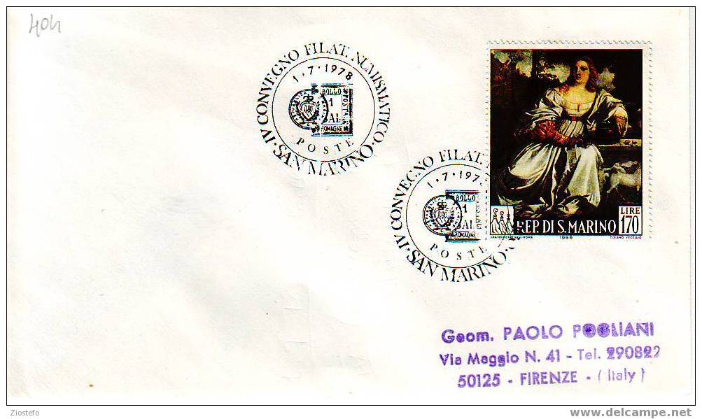 C404 Marcofilia Marcophilie IV Convegno Filatelico Numismatico San MArino 1978 - Monete