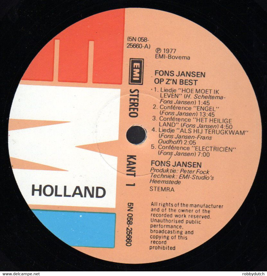 * LP * FONS JANSEN OP Z'N BEST (1977 Ex-!!!) - Cómica