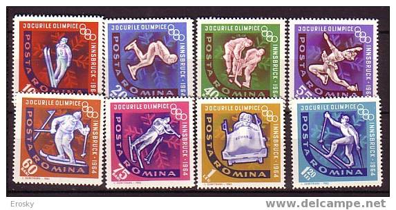 PGL - JEUX OLYMPIQUES 1964 ROMANIA Yv N°1976/83 ** - Hiver 1964: Innsbruck