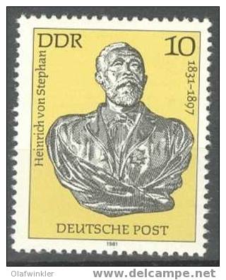 DDR / R.D.A. / GDR 1981 Heinrich Von Stephan Michel 2579 Postfrisch/neuf Sans Charniere/MNH - Ongebruikt