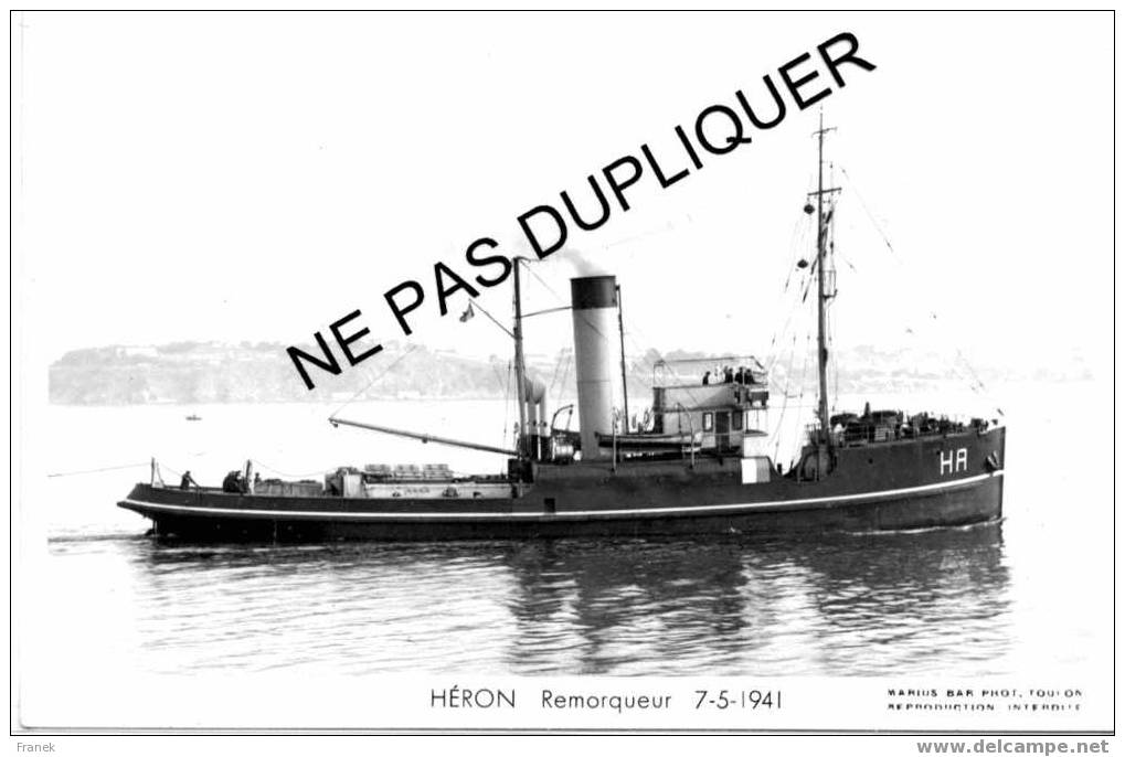 3919 Remorqueur HR "HERON" (07-05-1941) - Marine Nationale - Photo Marius Bar - Krieg