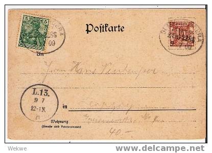 S018 / Meerane – 1900 – Sonderausgabe Dilettantenfest – 5 Teilansichten, Bahnpost - Meerane