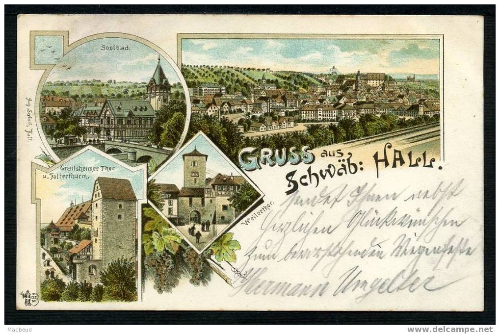 1896 - GRUSS Aus SCHWÄB: HALL - Litho - Kuenzelsau