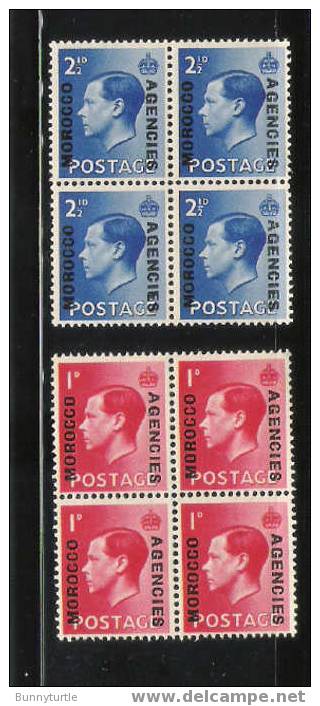 Morocco Agencies 1936 Edward VIII MNH Blk Of 4 - Oficinas En  Marruecos / Tanger : (...-1958