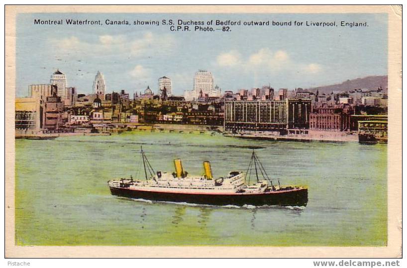 S.S. Duchess Of Bedford Warship Bateau Guerre - 1939 - Voyagée Canada-USA - Warships