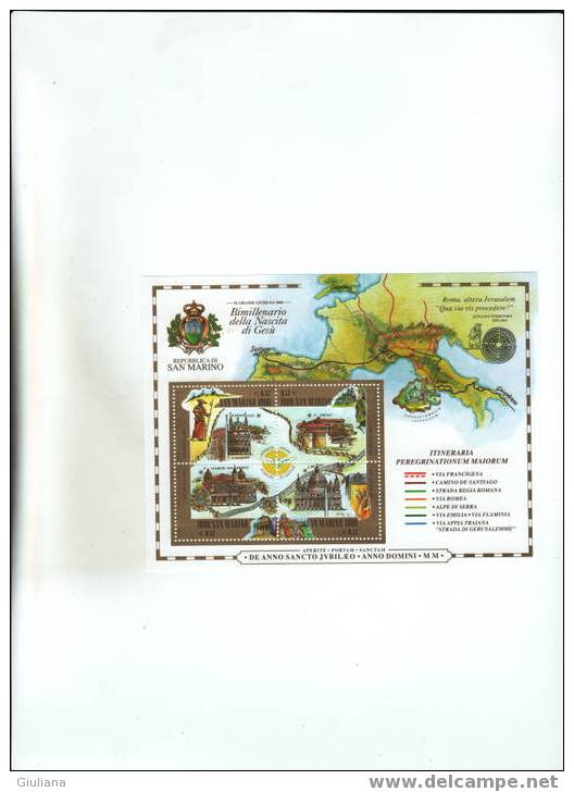Rep. San Marino - Foglietto N. 54** (Sassone) Giubileo Del 2000 - Blocks & Sheetlets
