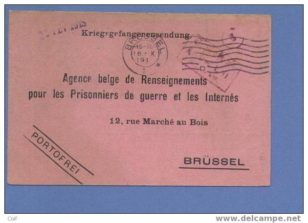 Kriesgefangenen Van MUNSTER Naar Brussel - Kriegsgefangenschaft