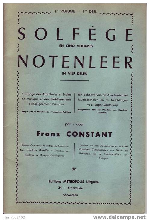 SOLFEGE EN 5 VOLUMES - Other & Unclassified