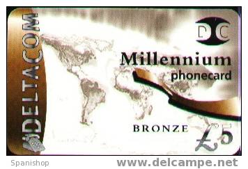 Prepaid Earth Continents Millennium Bronze Used - Raumfahrt