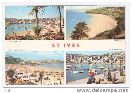 ST IVES Harbour , Carbis Bay ,Porthminster Beach ; Painter / Peintres  Au Travail ;cachet De ST Austell  ; TB - St.Ives