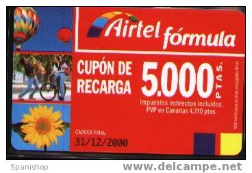 Airtel ACR-041/1 Cupon De Recarga 5000 Ptas. 31/12/2000. Reverso 607  G&D Sin S.A.  Marca - Airtel