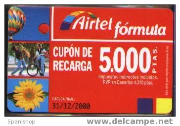 Airtel ACR-041 Cupon De Recarga 5000 Ptas. 31/12/2000. Reverso 607  G&D Con S.A.  Llame - Airtel