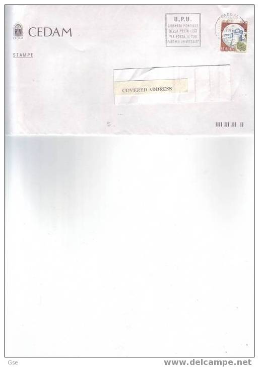 ITALIA 1993 - Lettera Con Annullo Mecanico U.P.U. - UPU (Unión Postal Universal)